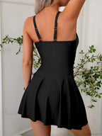 Black Mesh Patchwork One Piece Swimsuit image 6