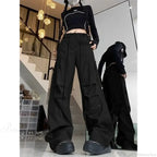 Black Parachute Cargo Pants Y2K Pants image 1