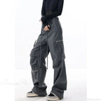Black Parachute Cargo Pants Y2K Pants image 6