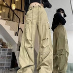 Black Parachute Cargo Pants Y2K Pants image 4