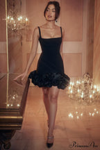 Black Ruffle Stylish Hem Dress image 5