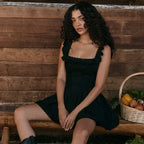 Black Ruffles A-line Vacation Dress image 4