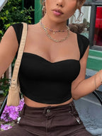 Black Sheer Graceful Lace Crop Top image 2