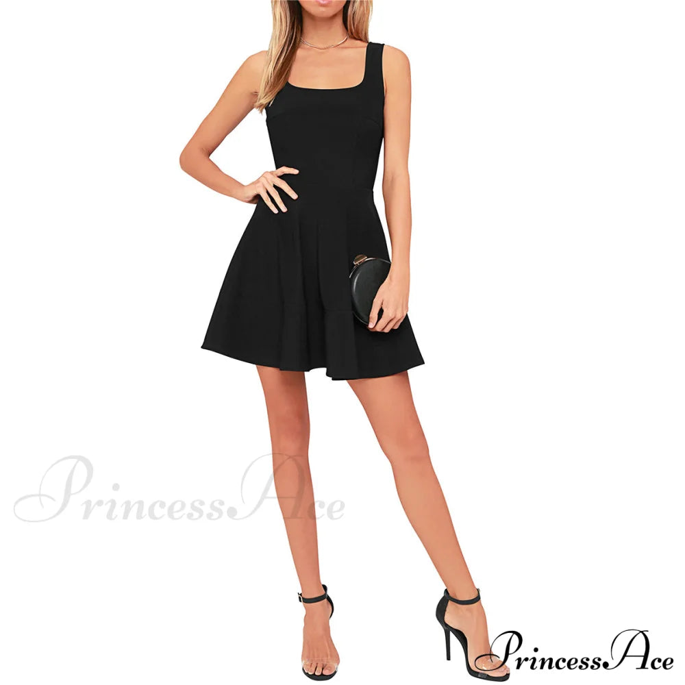 Black Skater Mini Dress image 2