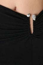 Black Stretch Stylish Cady Maxi Dress image 7