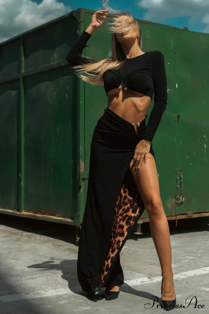 Black Stretch Stylish Cady Maxi Dress image 1