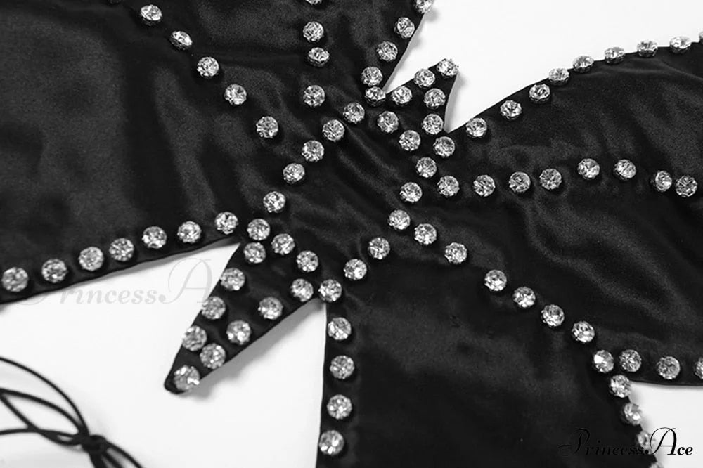 Black Stud Stylish Butterfly Crop Top image 13