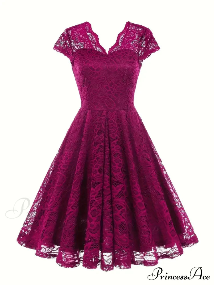 Black V Neck Cap Sleeve A Line Dress for Parties image 5