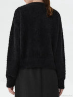Black White Contrast Dalmatian Embroidered Sweater image 3