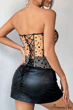 Black White Polka Dot Bustier Corset image 5