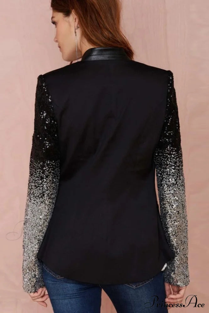 Blazer With Stylish Sequins Sleeve image 3