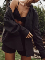 Blouse Outfits With Clothing Pieces Blouses Two Fashion Warm-Season Mini Tracksuits Women Cotton Sets Shorts Fashion image 7