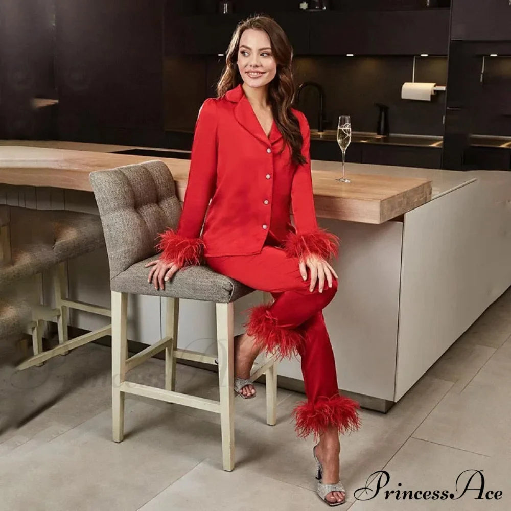 Feather Top Casual Tracksuit Set image 6