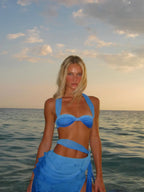 Blue Bikini with Skirt Three Piece Swimsuit image 2