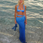 Blue Bikini with Skirt Three Piece Swimsuit image 7