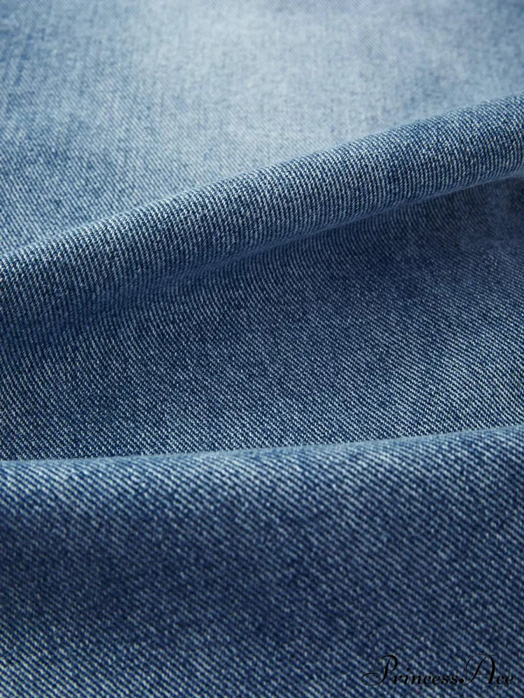 Blue Denim Graceful Cargo Mini Skirt image 7