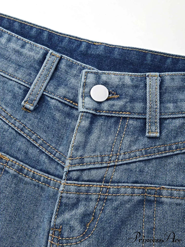 Blue Denim Graceful Cargo Mini Skirt image 4