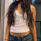 Blue Floral Lace Milkmaid Y2K Crop Top image 9