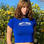 Blue Graphic Stylish Letter Print Tee image 1