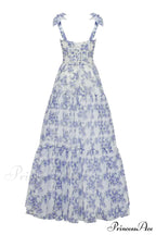 Blue Hydrangea Tender Charming Tie-Strap Maxi Dress image 3