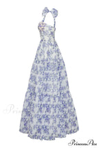 Blue Hydrangea Tender Charming Tie-Strap Maxi Dress image 7
