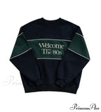 Blue Letter Stylish Print Sweatshirt image 7
