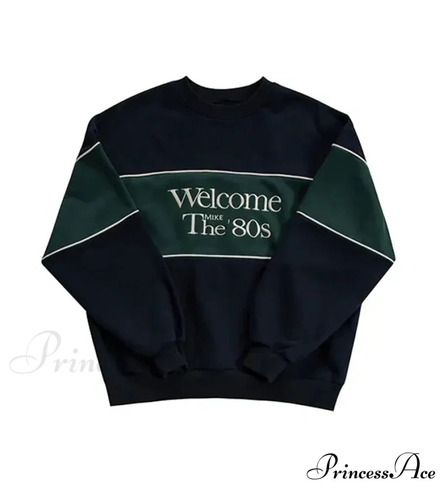 Blue Letter Stylish Print Sweatshirt image 7