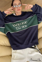 Blue Letter Stylish Print Sweatshirt image 10