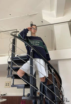 Blue Letter Stylish Print Sweatshirt image 11