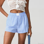 Blue Striped Loose Wide Leg Short image 3