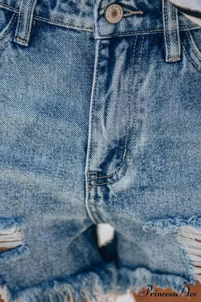 Blue with Loose Jeans Buttons image 3