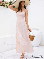 Blush of Elegance Charming Lace Maxi Dress image 15