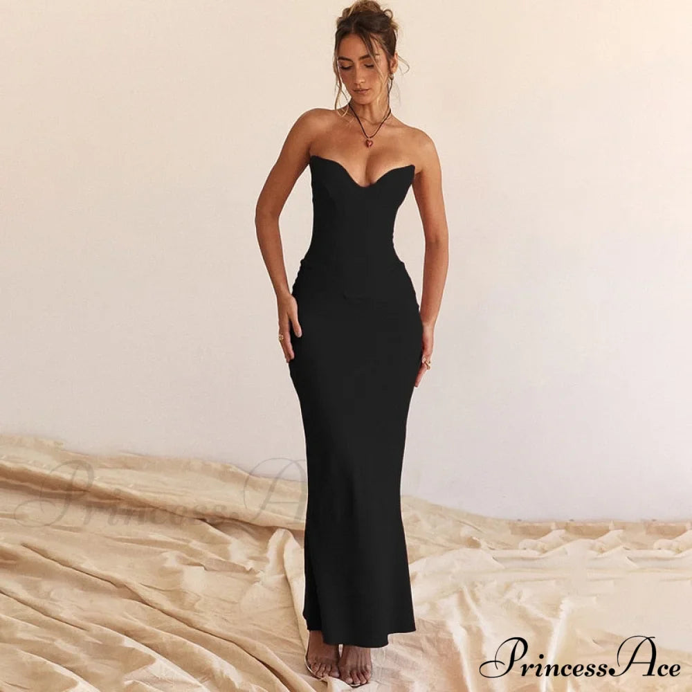 Bodycon - Off-Shoulder Fishbone Party Gown Club for Strapless Elegant Full-Length Women Night Gown image 6