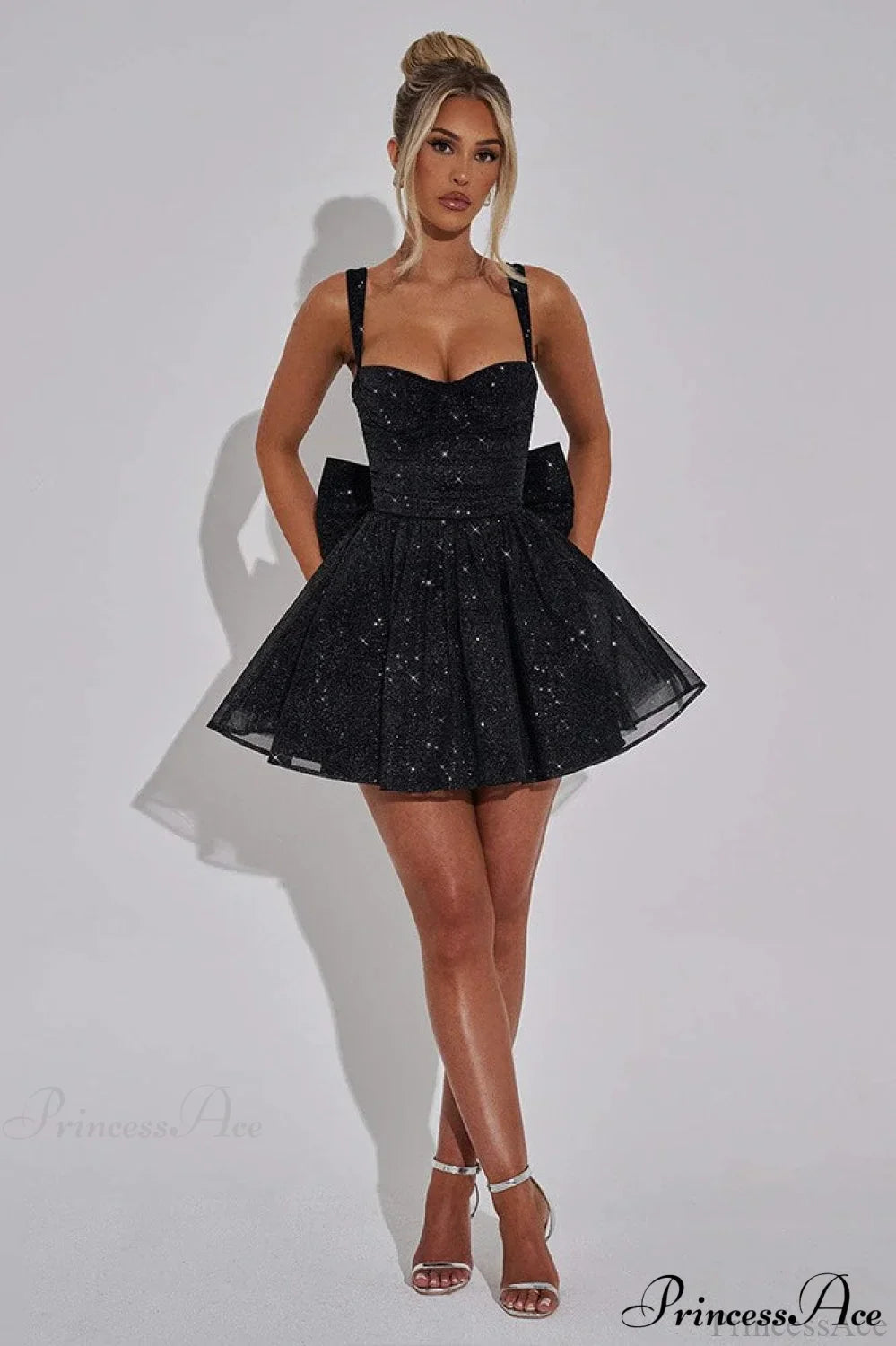 Bodycon Sequined Strapless Bow Party Dress image 3