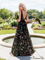 Bohemia Floral V Neck Backless Maxi Dress image 1
