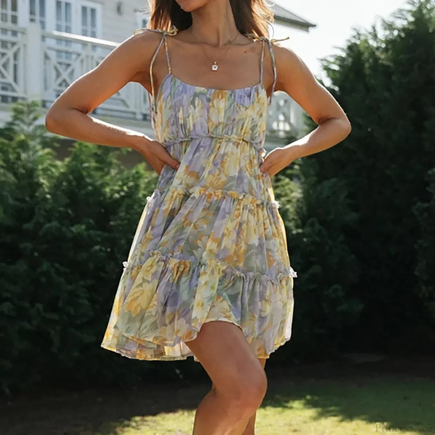 Bohemian Floral Spaghetti Strap Casual Floral Dress image 8