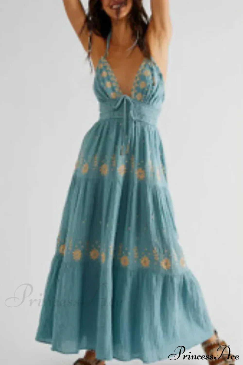 Bohemian Flower Beach Holiday Boho Dress image 3