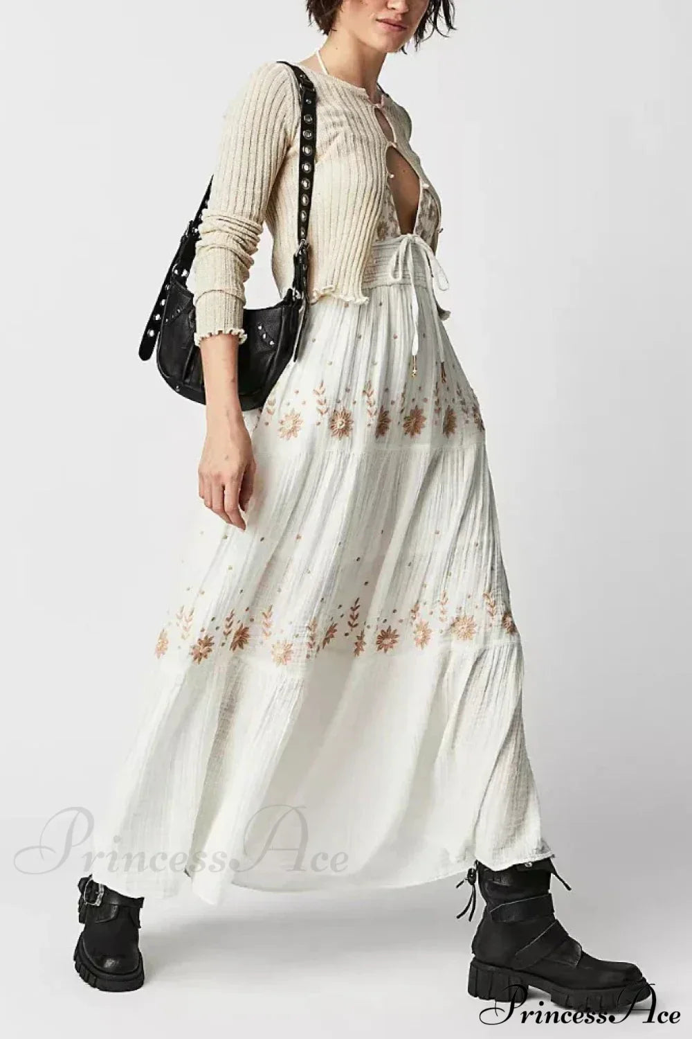 Bohemian Flower Beach Holiday Boho Dress image 1