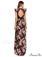 Bohemian Irregular Flowered Design V-Neck Dress image 3