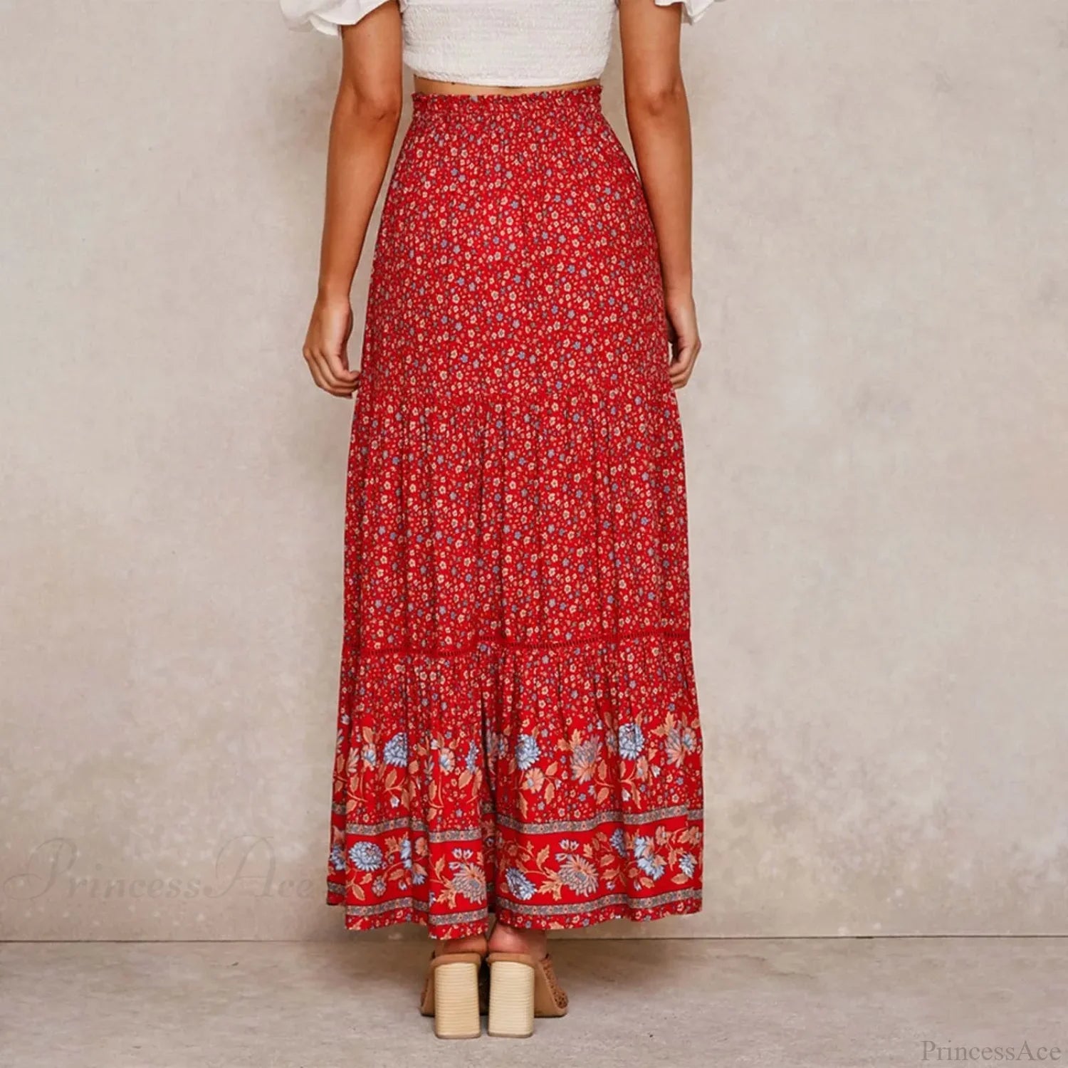 Bohemian Lace High Waist Slim Floral Skirt image 3