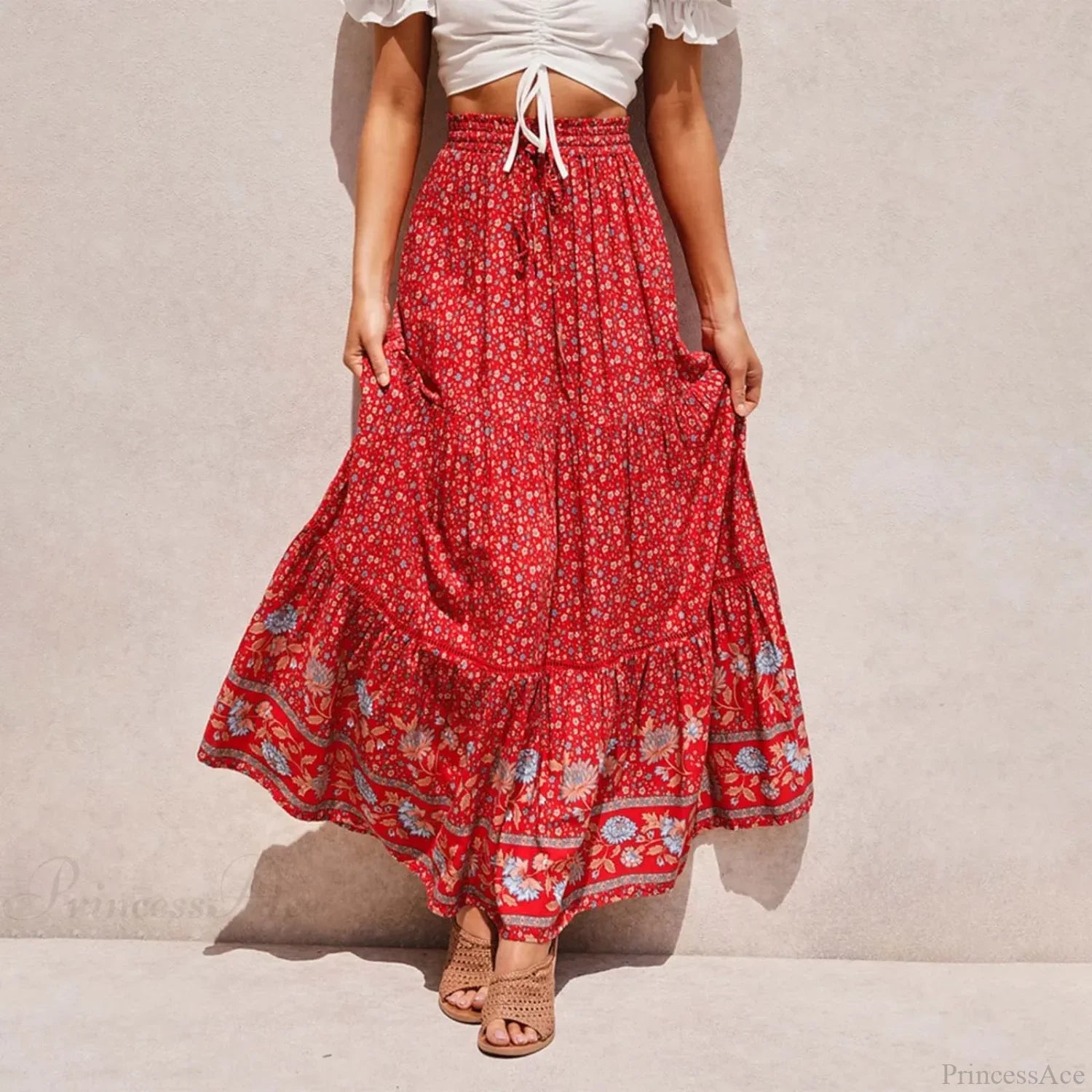 Bohemian Lace High Waist Slim Floral Skirt image 5