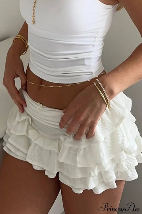 Bohemian Ruffle High Waist Mini Skirt image 2