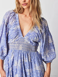 Bohemian Shirred Waist Floral Dress image 2
