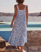Bohemian Strapless Women Summer A-Line Print Beach Long Dress image 7
