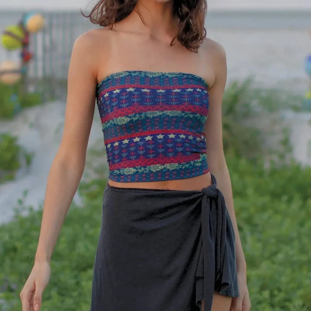 Boho Bandeau Off-Shoulder Tube Crop Top image 8