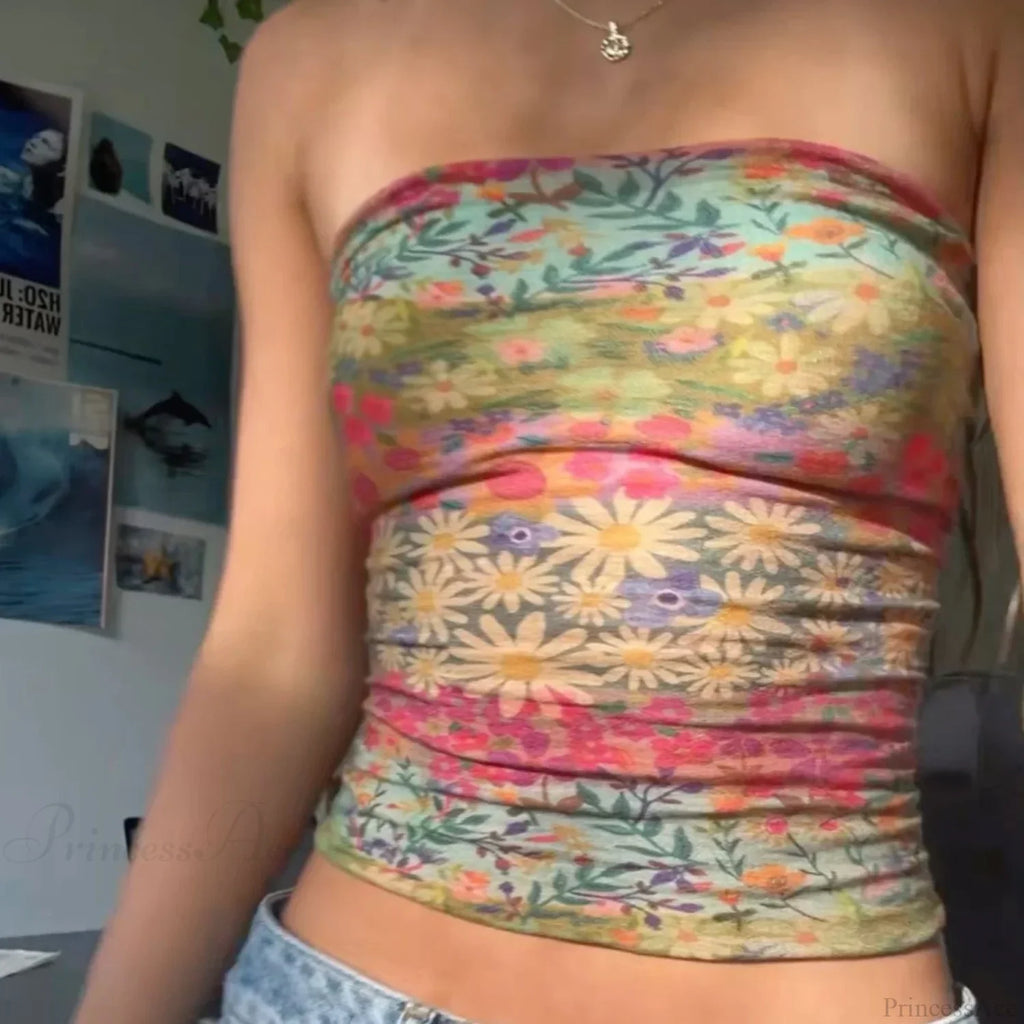 Boho Bandeau Off-Shoulder Tube Crop Top image 1