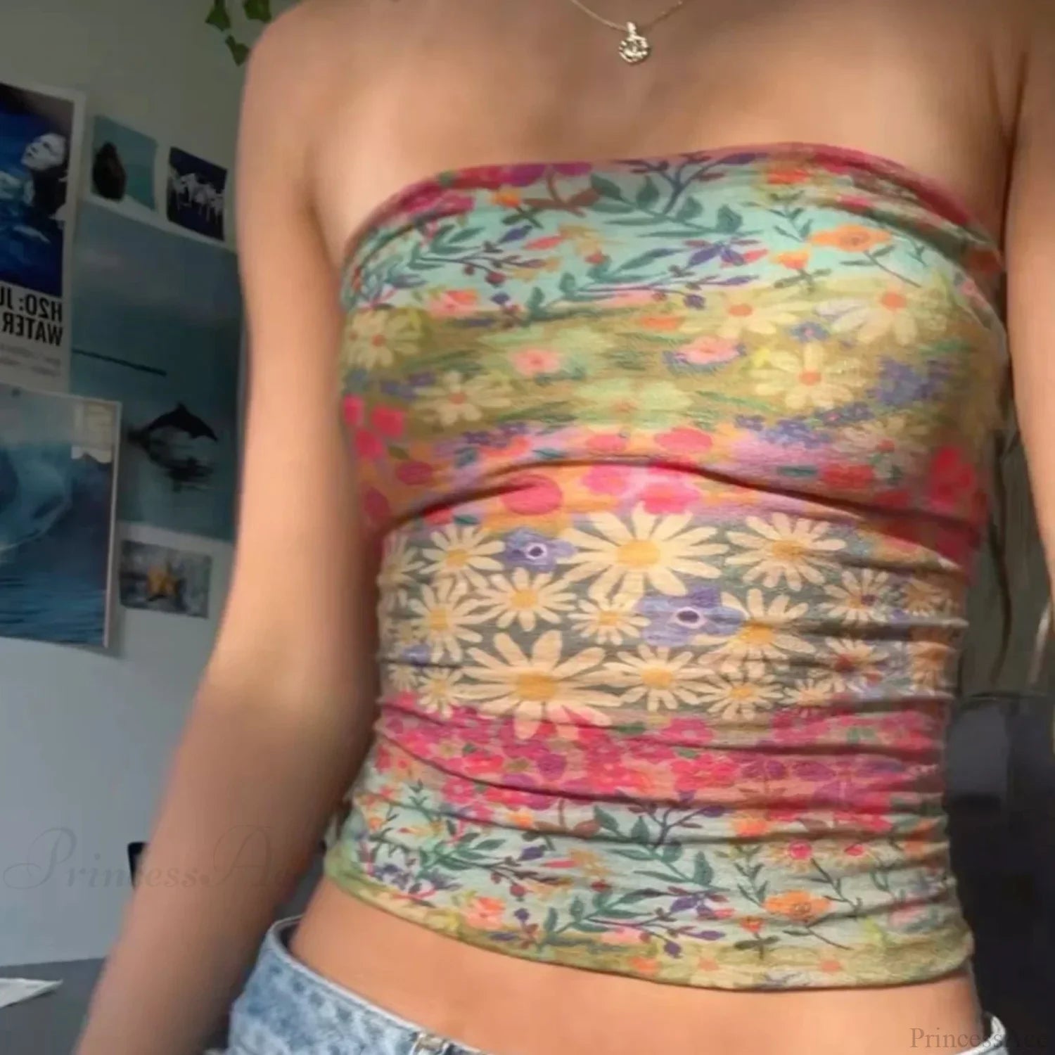 Boho Bandeau Off-Shoulder Tube Crop Top image 1