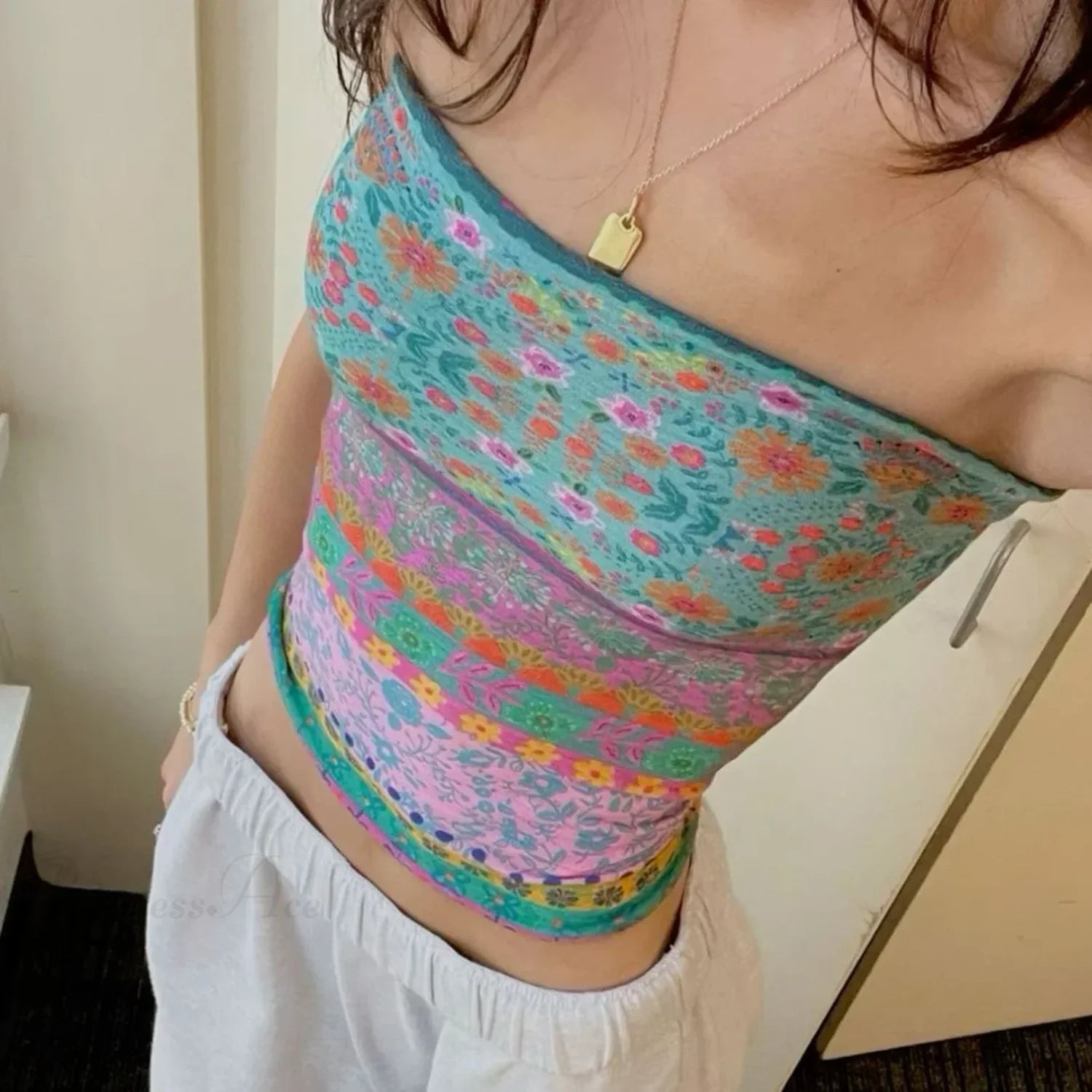 Boho Bandeau Off-Shoulder Tube Crop Top image 6