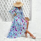 Boho Beach Deep V Neck Maxi Dress image 6