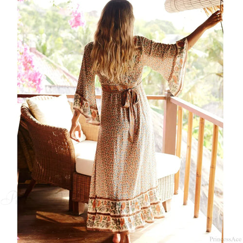 Boho Floral Print Maxi Dress image 1